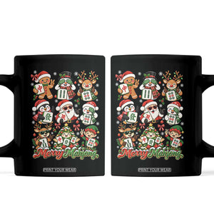 Merry Mahjong Christmas Coffee Mug Cute Holiday Characters Tile Player