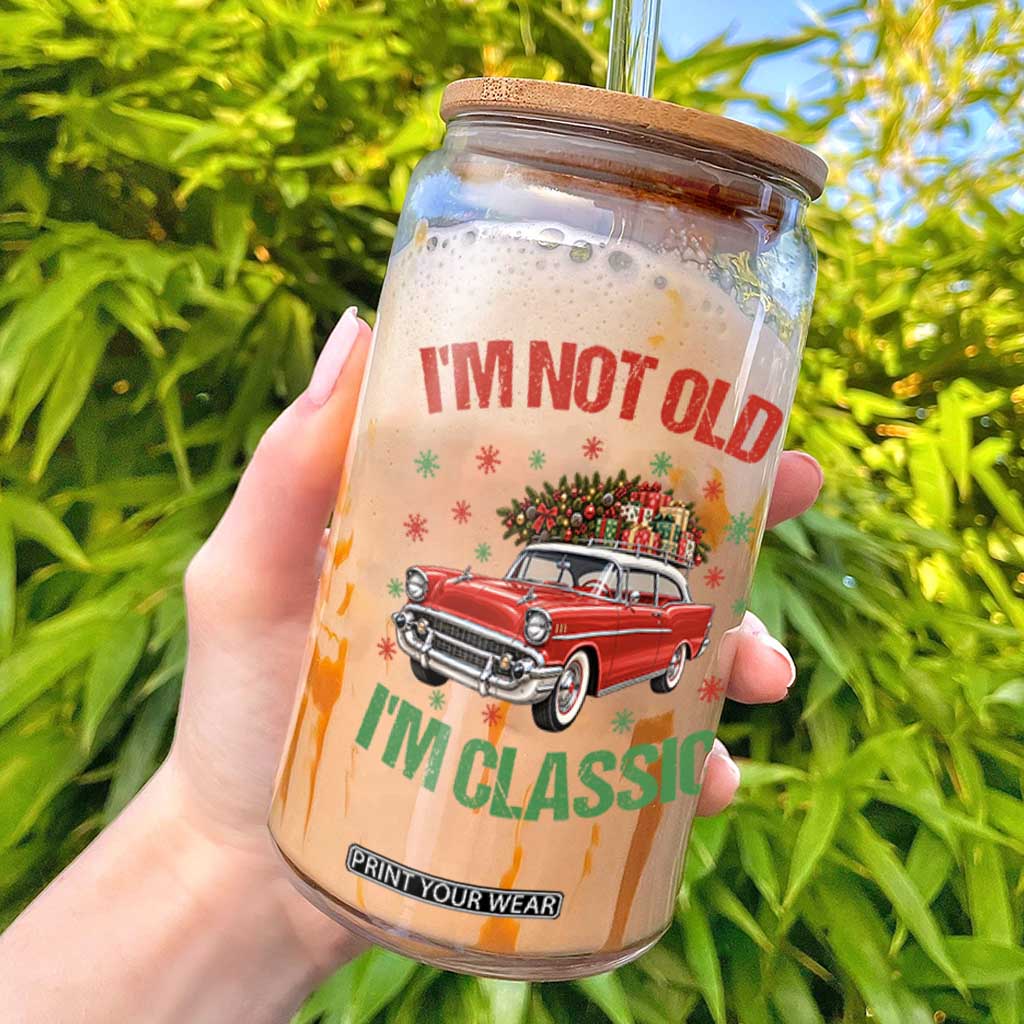 Im Not Old Im Classic Glass Can 1950s Christmas Car Vintage Holiday