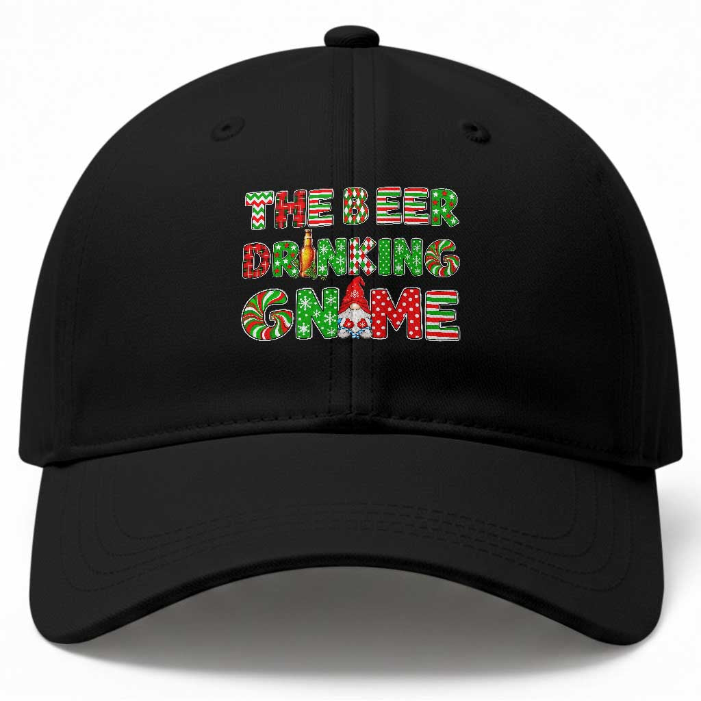 Funny Christmas Party Humor Baseball Cap The Beer Drinking Gnome