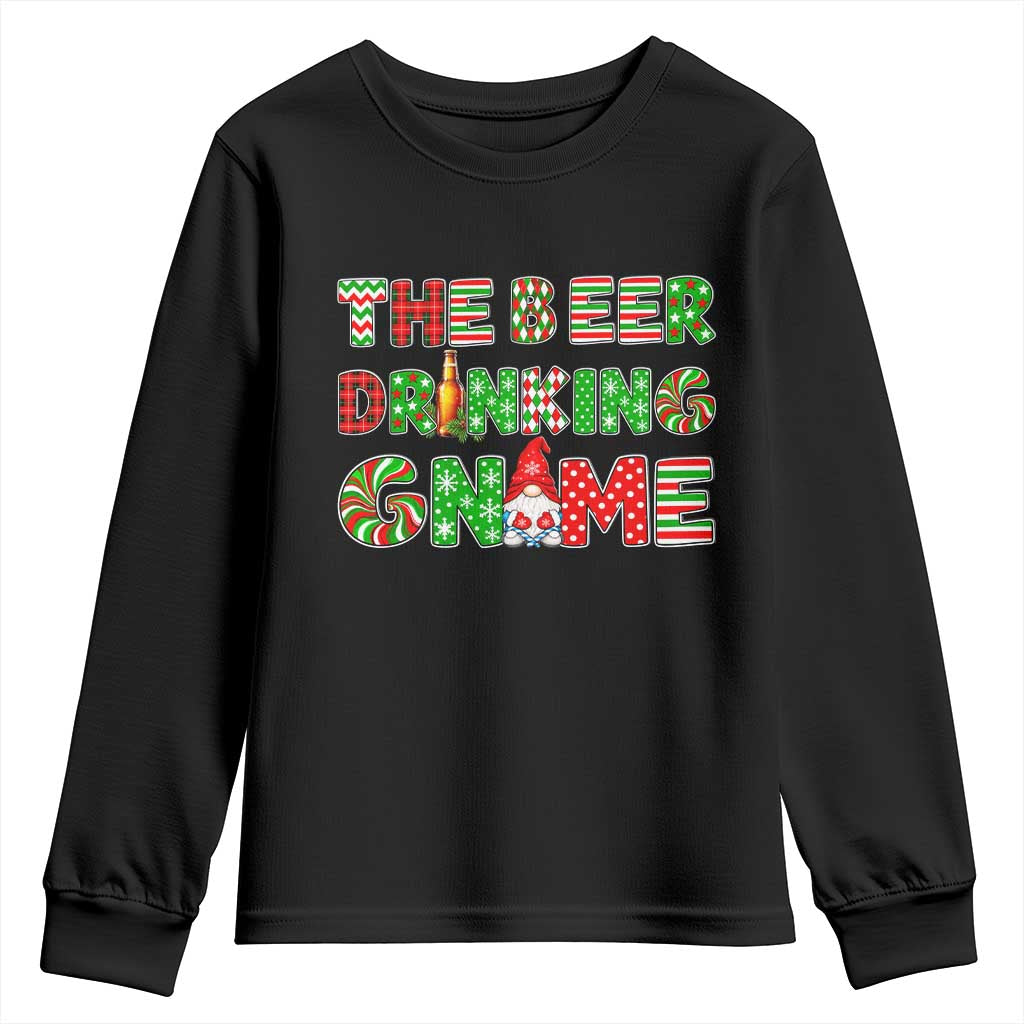 Funny Christmas Party Humor Youth Sweatshirt The Beer Drinking Gnome