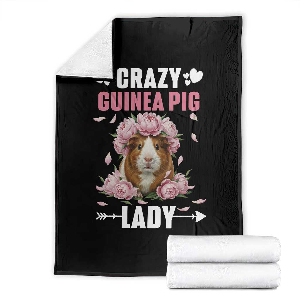 Funny Crazy Guinea Pig Lady Throw Blanket Cavy Mom Gift TS12 Black Print Your Wear
