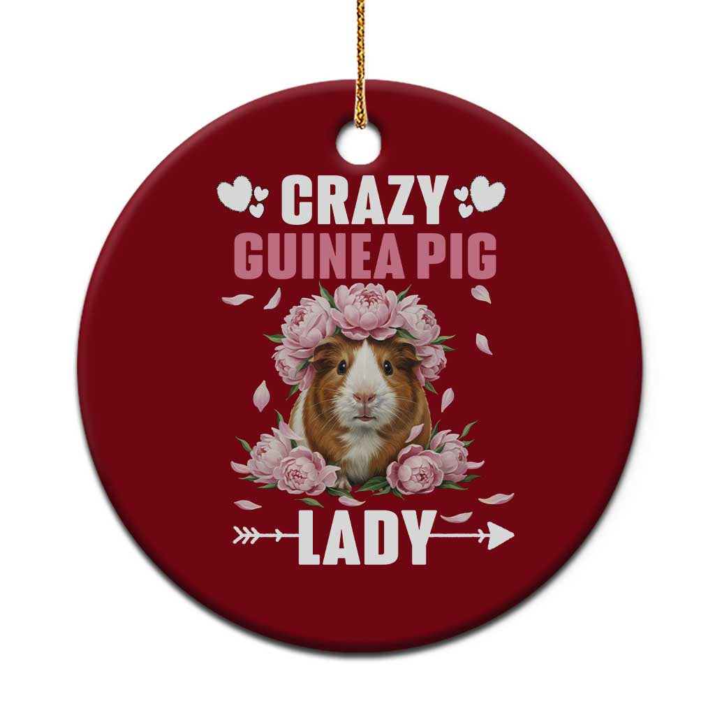 Funny Crazy Guinea Pig Lady Ceramic Ornament Cavy Mom Gift TS12 1pc Red Print Your Wear
