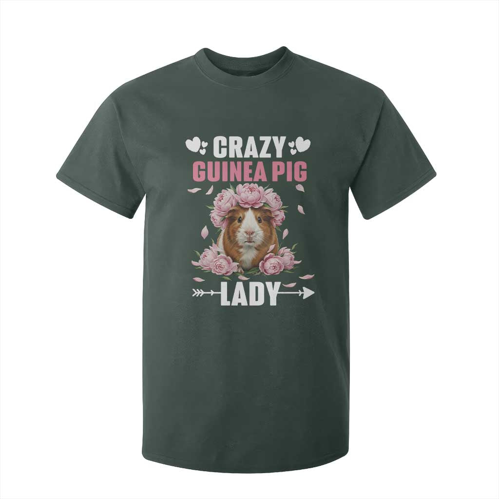 Funny Crazy Guinea Pig Lady T Shirt For Kid Cavy Mom Gift TS12 Dark Forest Green Print Your Wear