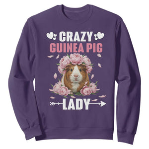 Funny Crazy Guinea Pig Lady Sweatshirt Cavy Mom Gift TS12 Purple Print Your Wear