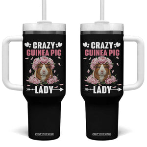 Funny Crazy Guinea Pig Lady Tumbler With Handle Cavy Mom Gift TS12 One Size: 40 oz Black Print Your Wear