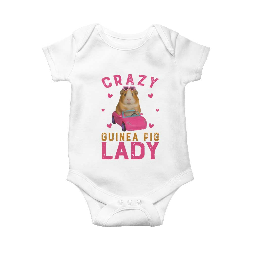 Crazy Guinea Pig Lady Baby Onesie Funny Pet Lover Gift TS12 White Print Your Wear