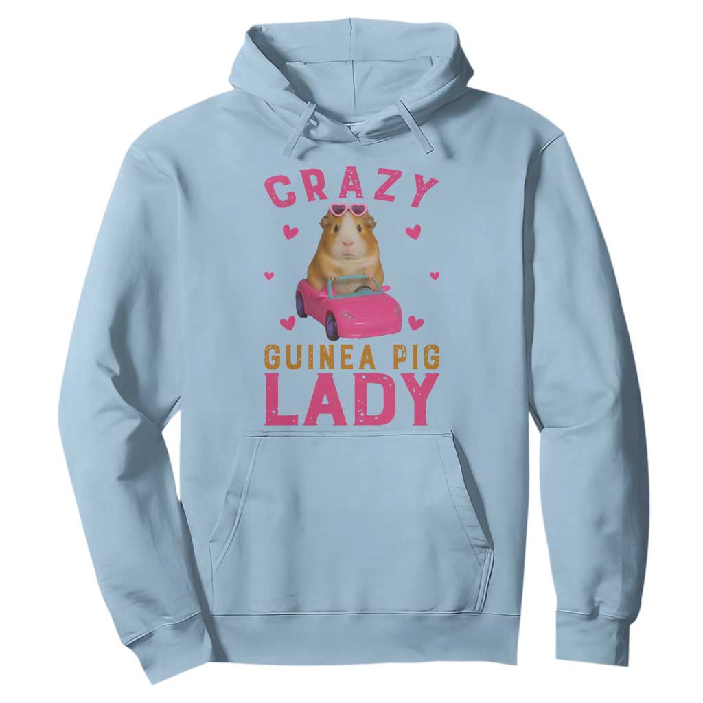 Crazy Guinea Pig Lady Hoodie Funny Pet Lover Gift TS12 Light Blue Print Your Wear