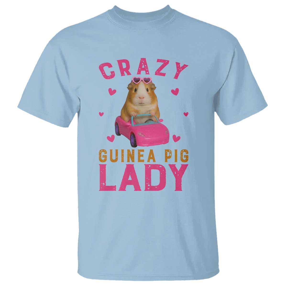 Crazy Guinea Pig Lady T Shirt Funny Pet Lover Gift TS12 Light Blue Print Your Wear