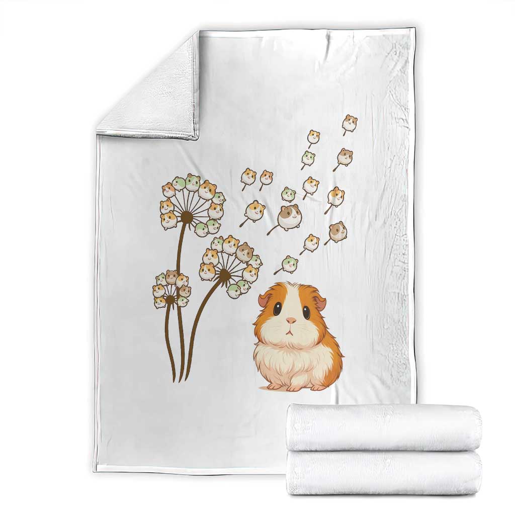 Flower Guinea Pig Dandelion Throw Blanket Funny Cavy Lover Gift TS12 White Print Your Wear