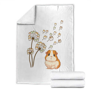 Flower Guinea Pig Dandelion Throw Blanket Funny Cavy Lover Gift TS12 White Print Your Wear