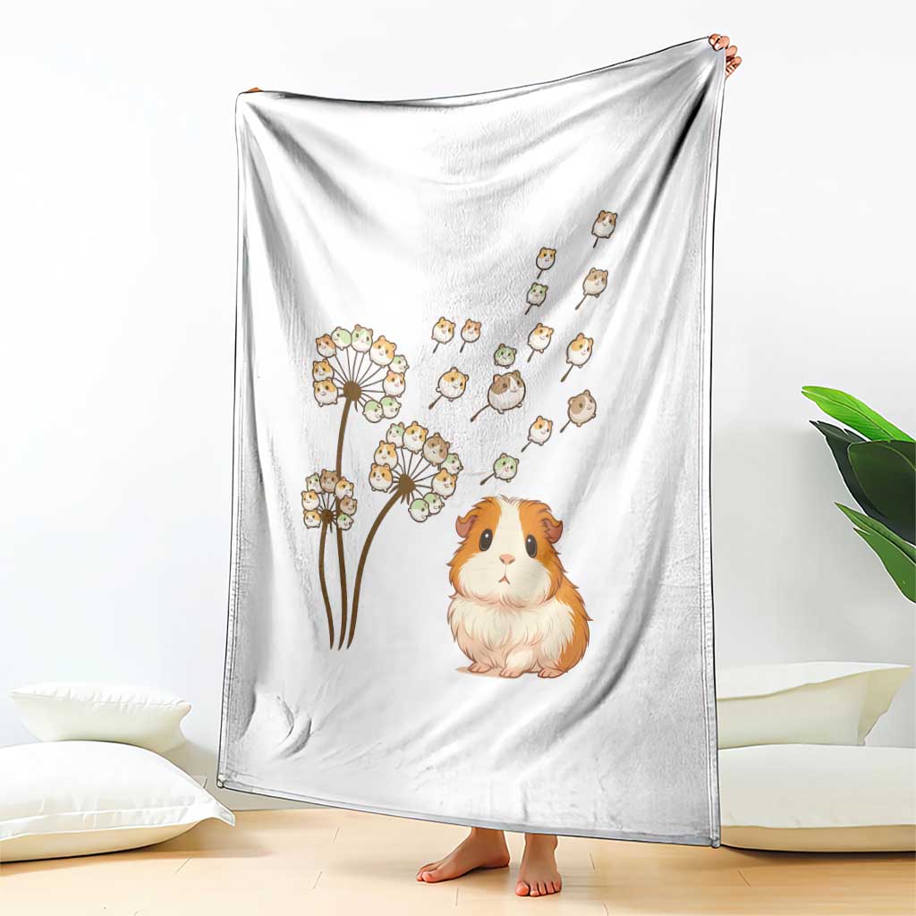Flower Guinea Pig Dandelion Throw Blanket Funny Cavy Lover Gift TS12 Print Your Wear