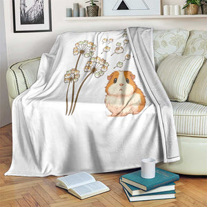 Flower Guinea Pig Dandelion Throw Blanket Funny Cavy Lover Gift TS12 Print Your Wear