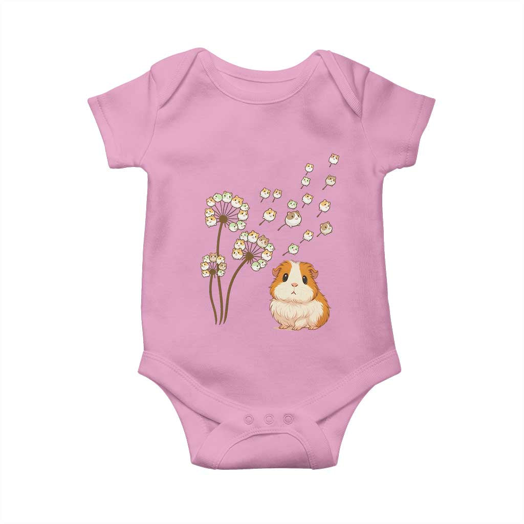 Flower Guinea Pig Dandelion Baby Onesie Funny Cavy Lover Gift TS12 Light Pink Print Your Wear