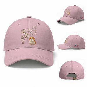 Flower Guinea Pig Dandelion Baseball Cap Funny Cavy Lover Gift TS12 Baseball Cap Universal Fit Light Pink Print Your Wear