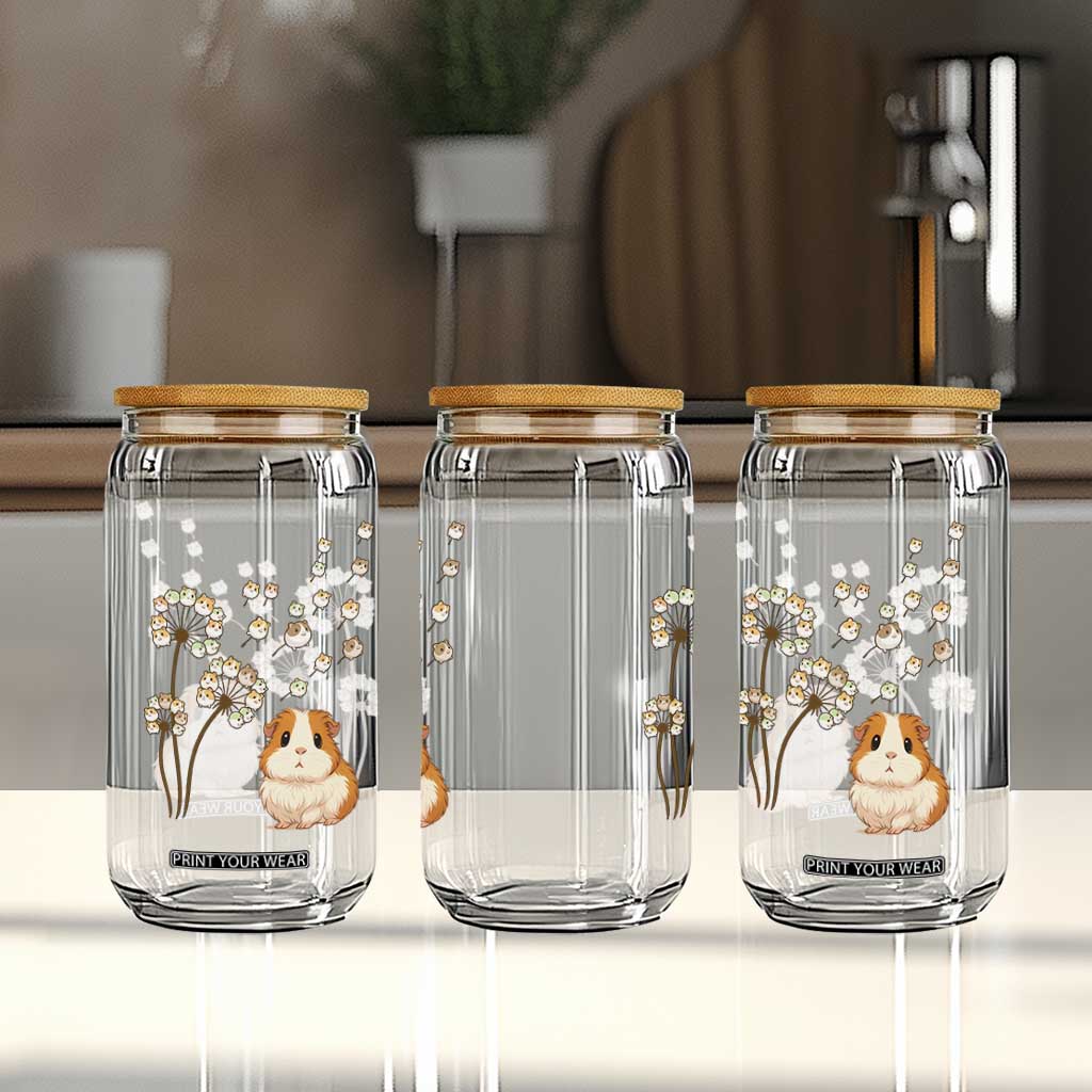 Flower Guinea Pig Dandelion Glass Can Funny Cavy Lover Gift TS12 Print Your Wear