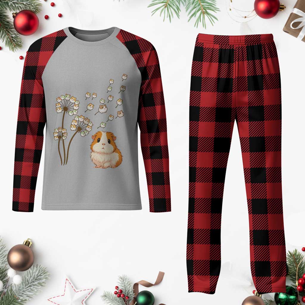 Flower Guinea Pig Dandelion Plaid Pajama Set Funny Cavy Lover Gift TS12 Buffalo Plaid Print Your Wear