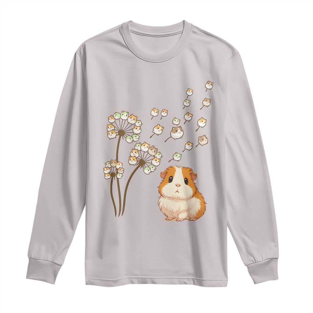 Flower Guinea Pig Dandelion Long Sleeve Shirt Funny Cavy Lover Gift TS12 Ice Gray Print Your Wear