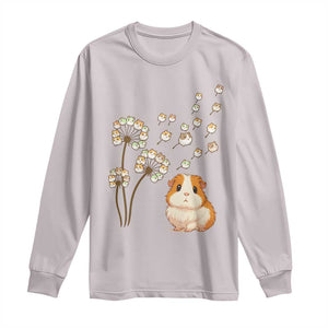 Flower Guinea Pig Dandelion Long Sleeve Shirt Funny Cavy Lover Gift TS12 Ice Gray Print Your Wear