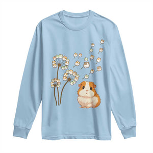 Flower Guinea Pig Dandelion Long Sleeve Shirt Funny Cavy Lover Gift TS12 Light Blue Print Your Wear