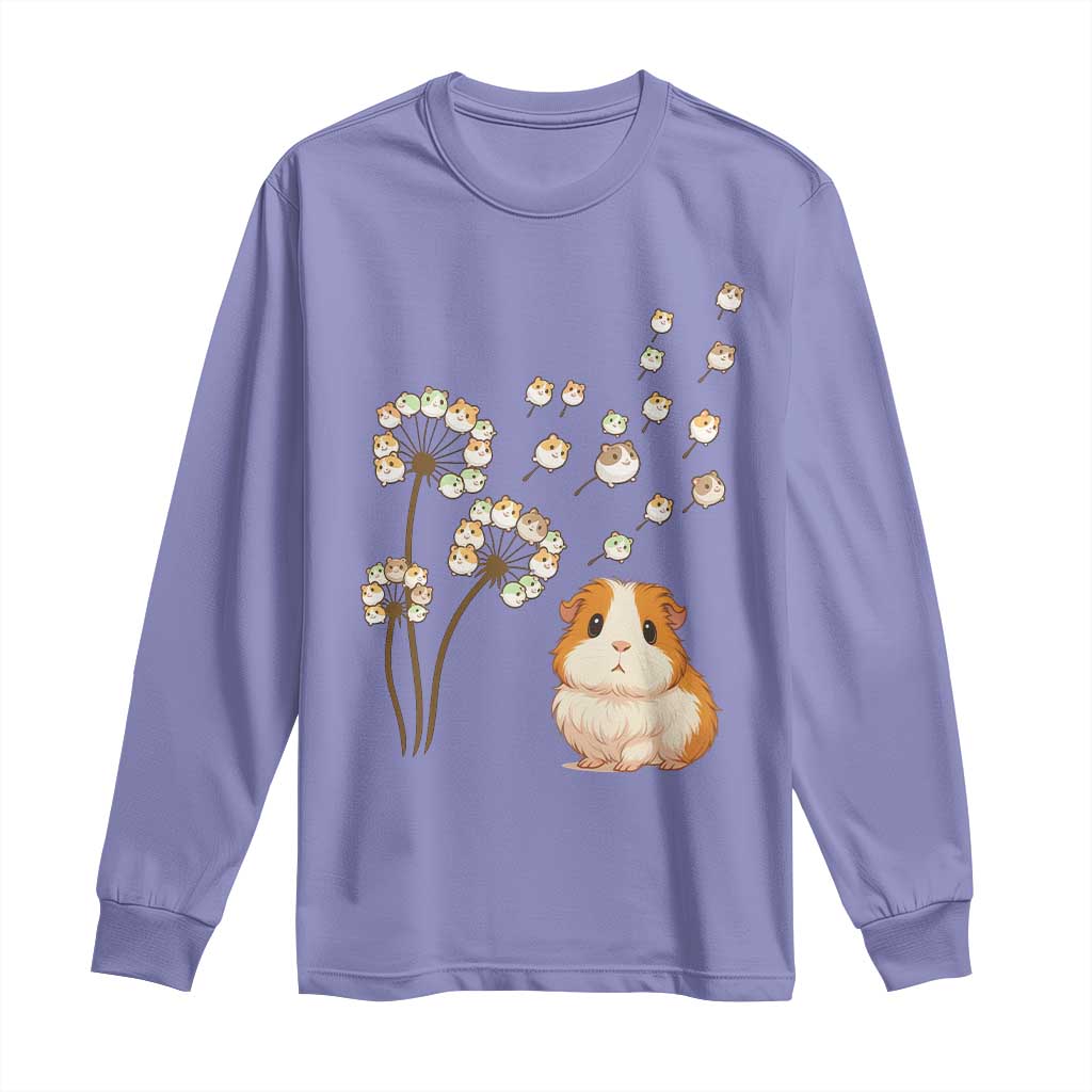 Flower Guinea Pig Dandelion Long Sleeve Shirt Funny Cavy Lover Gift TS12 Violet Print Your Wear