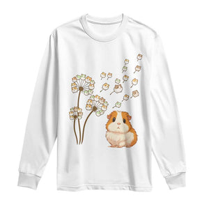 Flower Guinea Pig Dandelion Long Sleeve Shirt Funny Cavy Lover Gift TS12 White Print Your Wear