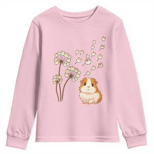 Flower Guinea Pig Dandelion Youth Sweatshirt Funny Cavy Lover Gift TS12 Light Pink Print Your Wear