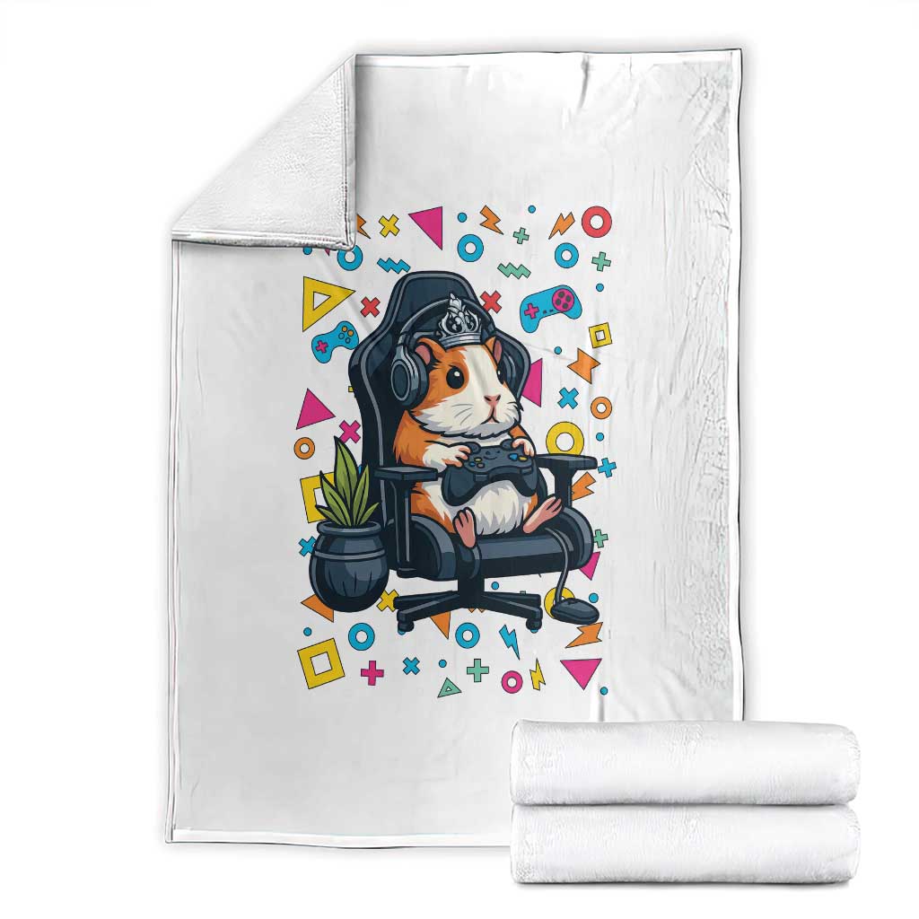 Funny Guinea Pigs And Gaming Lover Gift For Kid Throw Blanket TS12 White Print Your Wear