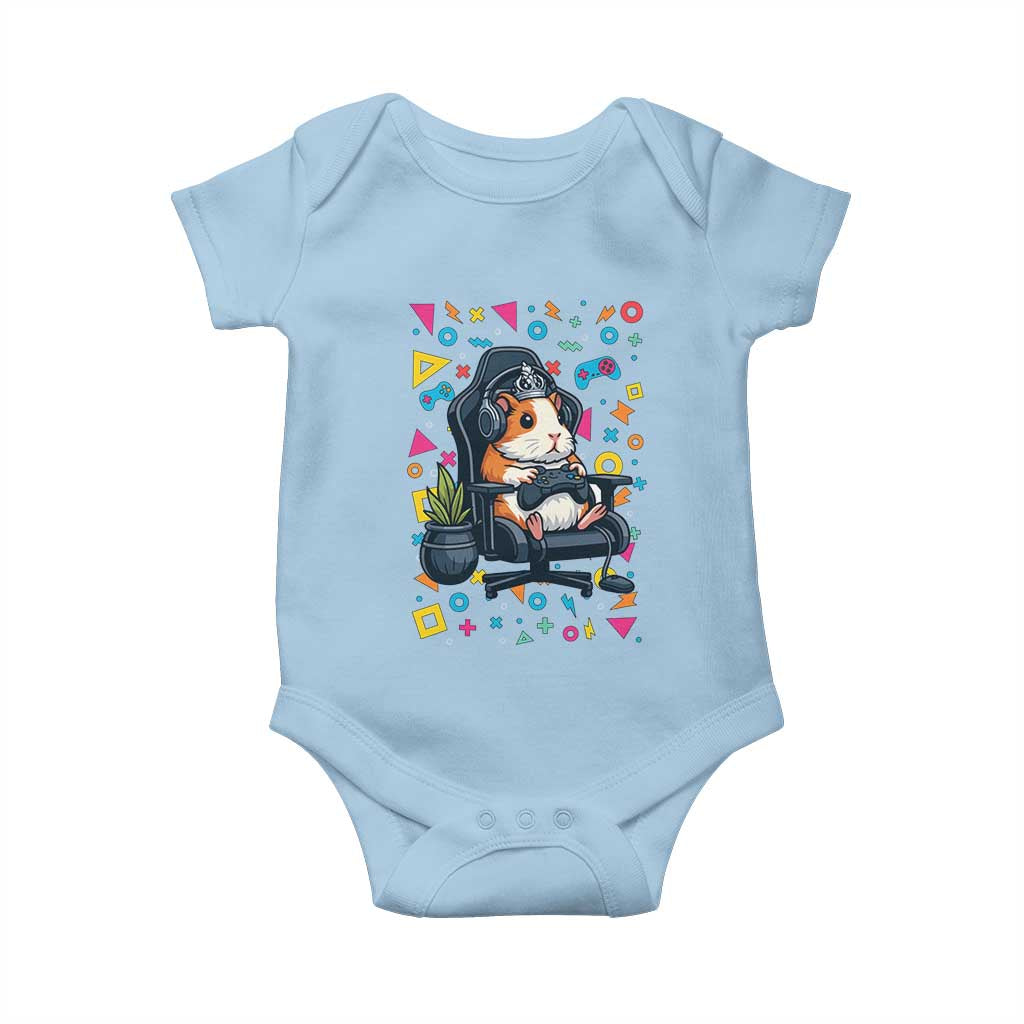 Funny Guinea Pigs And Gaming Lover Gift For Kid Baby Onesie TS12 Light Blue Print Your Wear