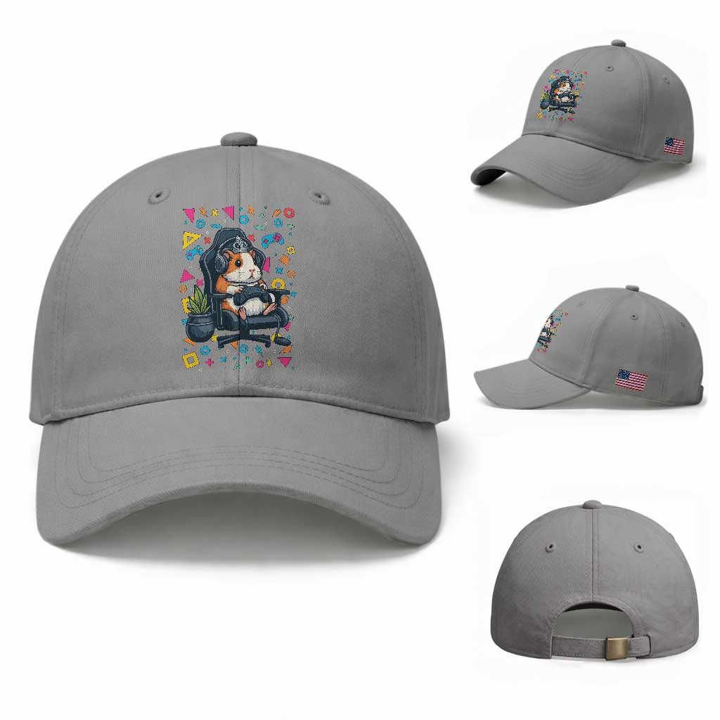 Funny Guinea Pigs And Gaming Lover Gift For Kid Baseball Cap TS12 Baseball Cap Universal Fit Sport Gray Print Your Wear