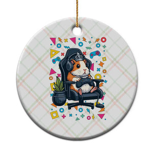 Funny Guinea Pigs And Gaming Lover Gift For Kid Ceramic Ornament TS12 1pc Christmas Plaid Print Your Wear