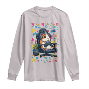 Funny Guinea Pigs And Gaming Lover Gift For Kid Long Sleeve Shirt TS12 Ice Gray Print Your Wear
