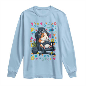 Funny Guinea Pigs And Gaming Lover Gift For Kid Long Sleeve Shirt TS12 Light Blue Print Your Wear