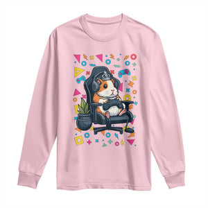Funny Guinea Pigs And Gaming Lover Gift For Kid Long Sleeve Shirt TS12 Light Pink Print Your Wear