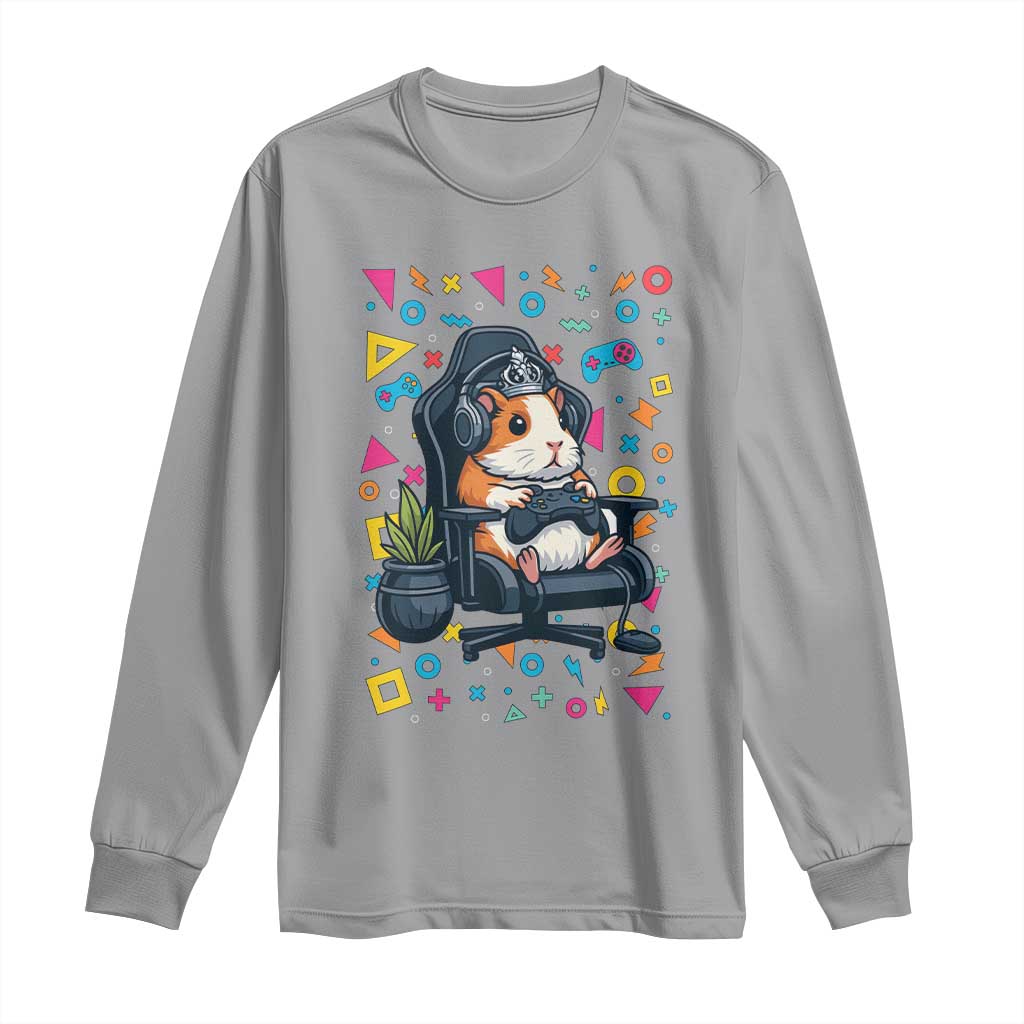 Funny Guinea Pigs And Gaming Lover Gift For Kid Long Sleeve Shirt TS12 Sport Gray Print Your Wear