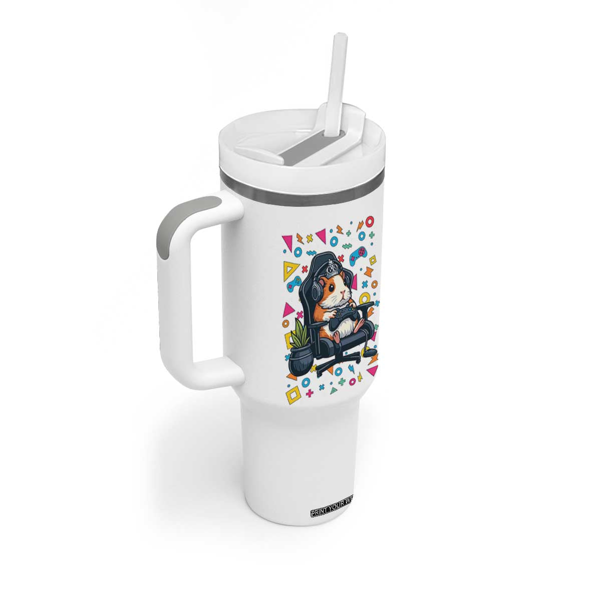 Funny Guinea Pigs And Gaming Lover Gift For Kid Tumbler With Handle TS12 Print Your Wear