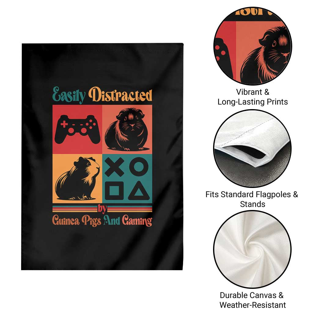 Funny Easily Distracted By Guinea Pigs And Gaming Garden Flag Game Lover Gift TS12 Print Your Wear