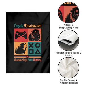 Funny Easily Distracted By Guinea Pigs And Gaming Garden Flag Game Lover Gift TS12 Print Your Wear