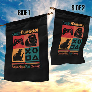 Funny Easily Distracted By Guinea Pigs And Gaming Garden Flag Game Lover Gift TS12 Print Your Wear