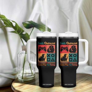 Funny Easily Distracted By Guinea Pigs And Gaming Tumbler With Handle Game Lover Gift TS12 Print Your Wear