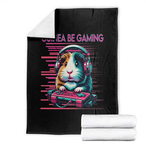Funny Guinea Pig Video Game Player Gift Throw Blanket Guinea Be Gaming TS12 Black Print Your Wear