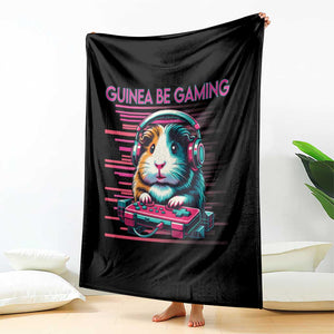 Funny Guinea Pig Video Game Player Gift Throw Blanket Guinea Be Gaming TS12 Print Your Wear