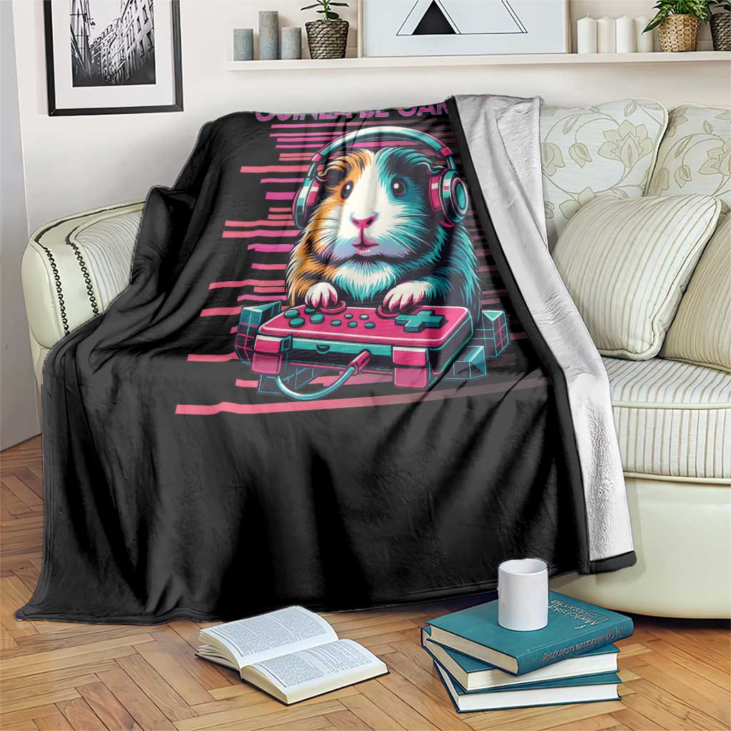 Funny Guinea Pig Video Game Player Gift Throw Blanket Guinea Be Gaming TS12 Print Your Wear