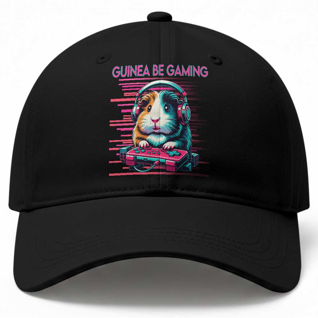 Funny Guinea Pig Video Game Player Gift Baseball Cap Guinea Be Gaming TS12 Print Your Wear