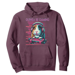 Funny Guinea Pig Video Game Player Gift Hoodie Guinea Be Gaming TS12 Maroon Print Your Wear