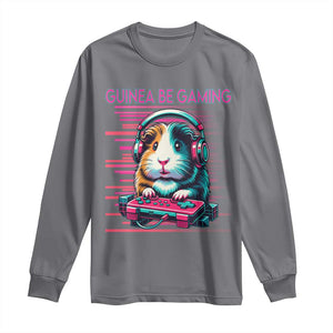 Funny Guinea Pig Video Game Player Gift Long Sleeve Shirt Guinea Be Gaming TS12 Charcoal Print Your Wear