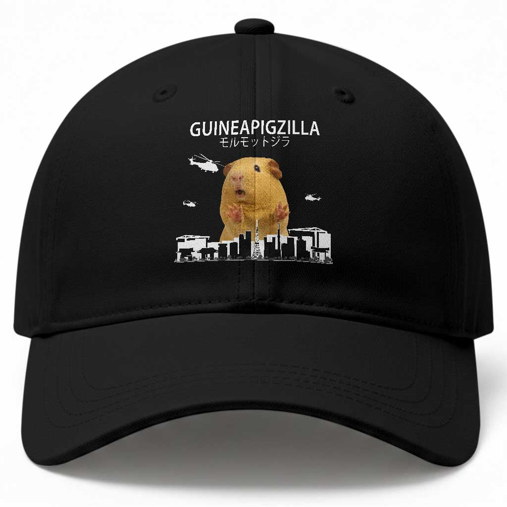 Funny Giant Guinea Pig Monster Roaring Tokyo Japan Baseball Cap Guineapigzilla TS12 Print Your Wear