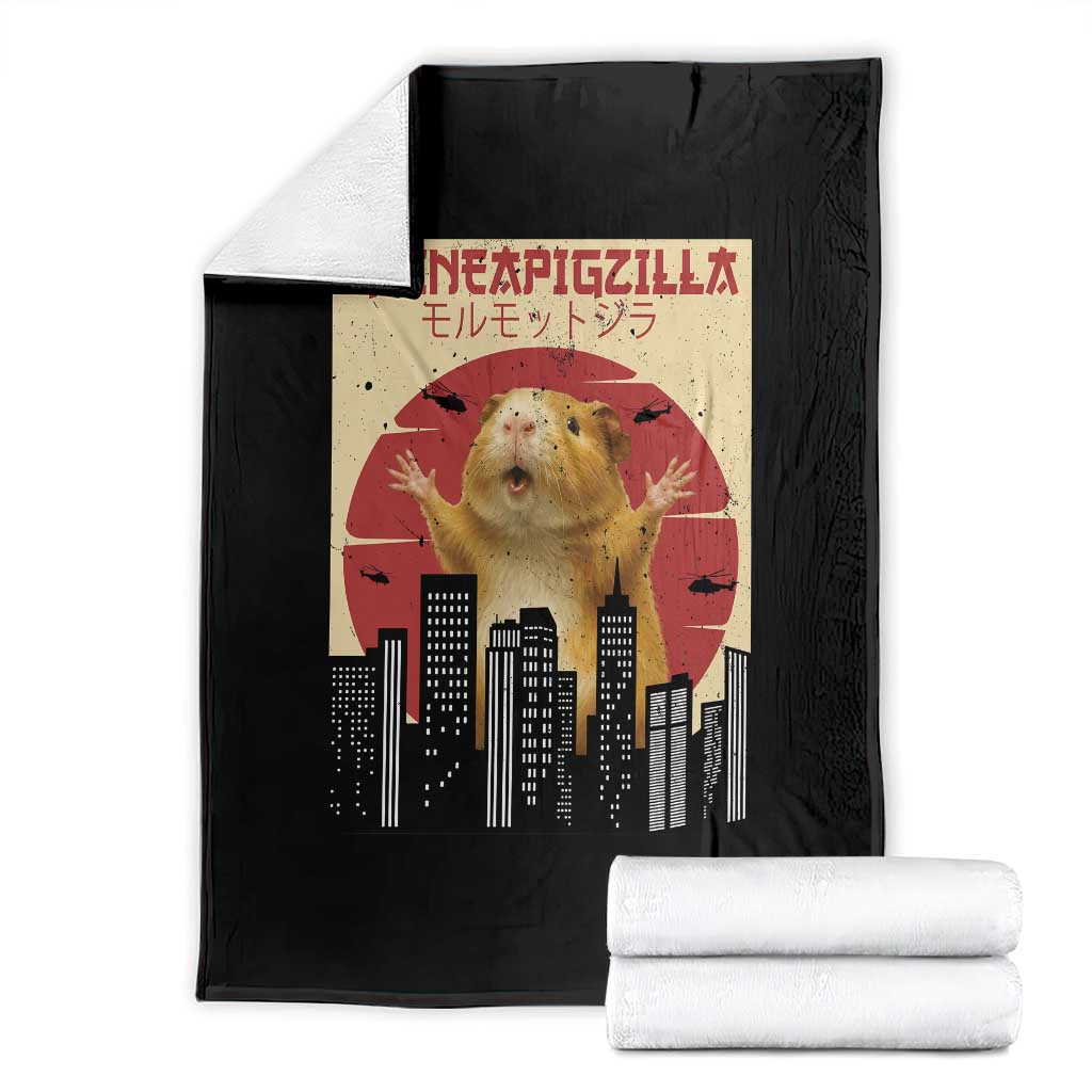 Guineapigzilla Giant Throw Blanket Funny Guinea Pig Monster Tokyo Japan Gift TS12 Black Print Your Wear