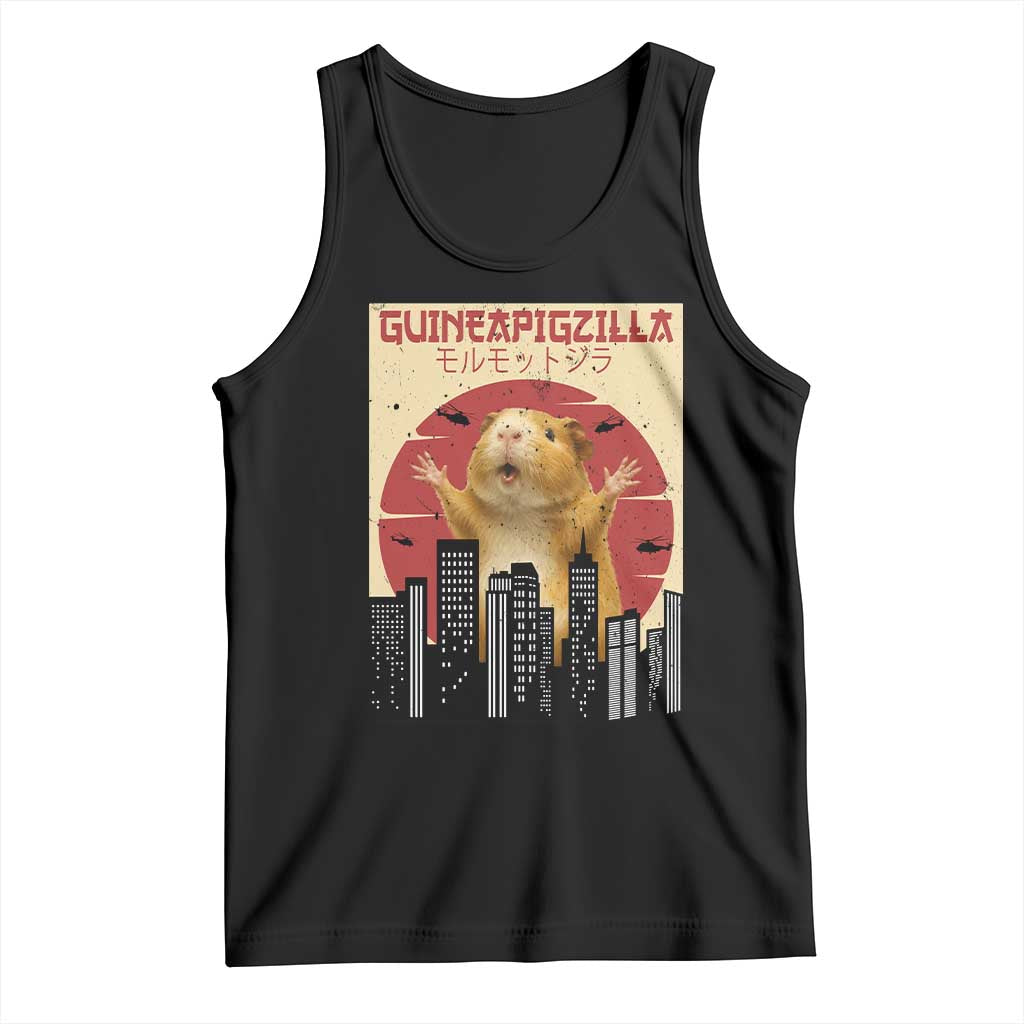 Guineapigzilla Giant Tank Top Funny Guinea Pig Monster Tokyo Japan Gift TS12 Black Print Your Wear