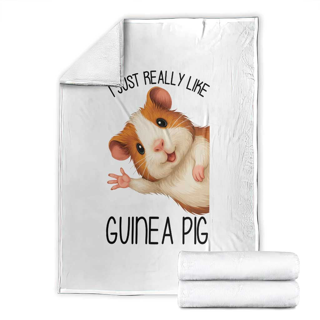 I Just Really Like Guinea Pigs Throw Blanket Funny Cavy Lover TS12 White Print Your Wear