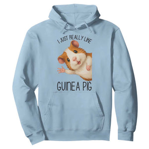 I Just Really Like Guinea Pigs Hoodie Funny Cavy Lover TS12 Light Blue Print Your Wear